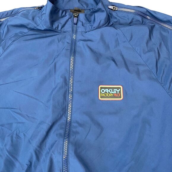Oakley Ventilation Track Jacket Mens M Blue Regular Fit Lined Full Zip - Picture 13 of 16